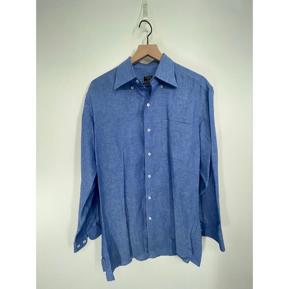 Solemare Maus & Hoffman Italian Linen Shirt Men’s M 100% Linen Dress Long Sleeve